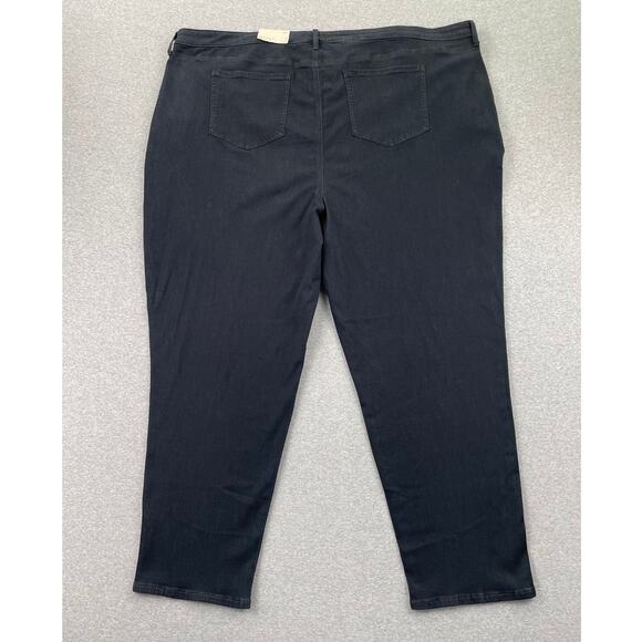 NYDJ Jeans Plus Size 28W Black Relaxed Tapered Lightweight Stretch Denim - Picture 2 of 16